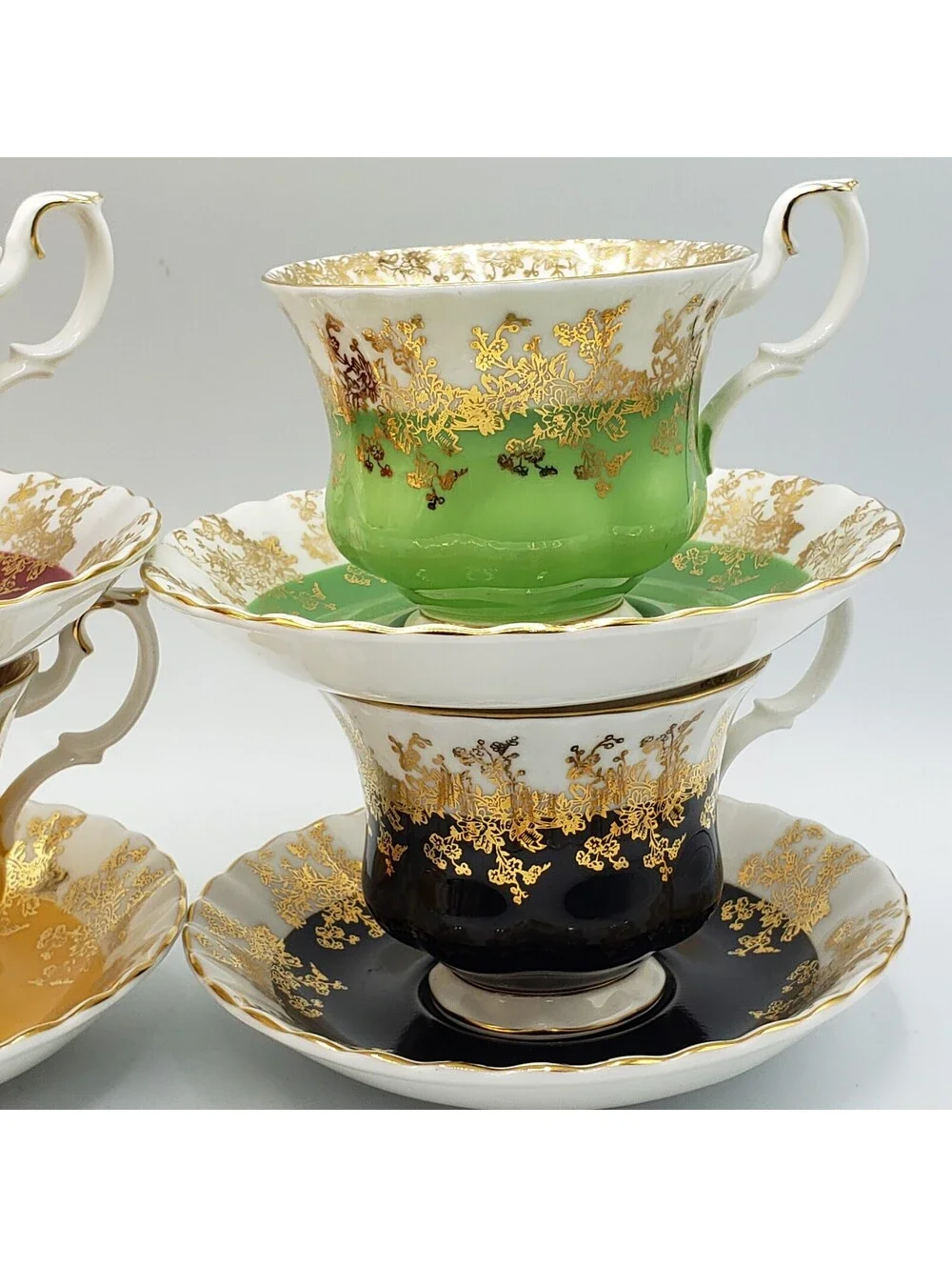 Vintage Royal Albert Teacup and Saucers Regal Series Lot of 4 Bone China England